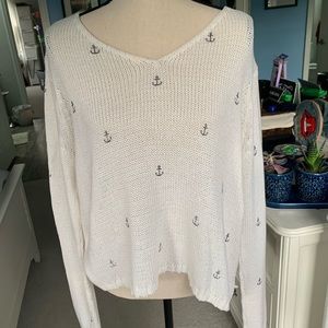Oversized anchor print sweater